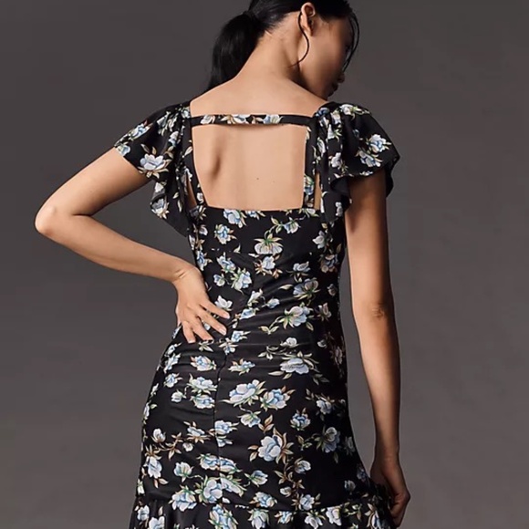 NWT Anthropologie Sweetheart Ruched Drop Waist Floral Dress Size XS - Picture 4 of 11